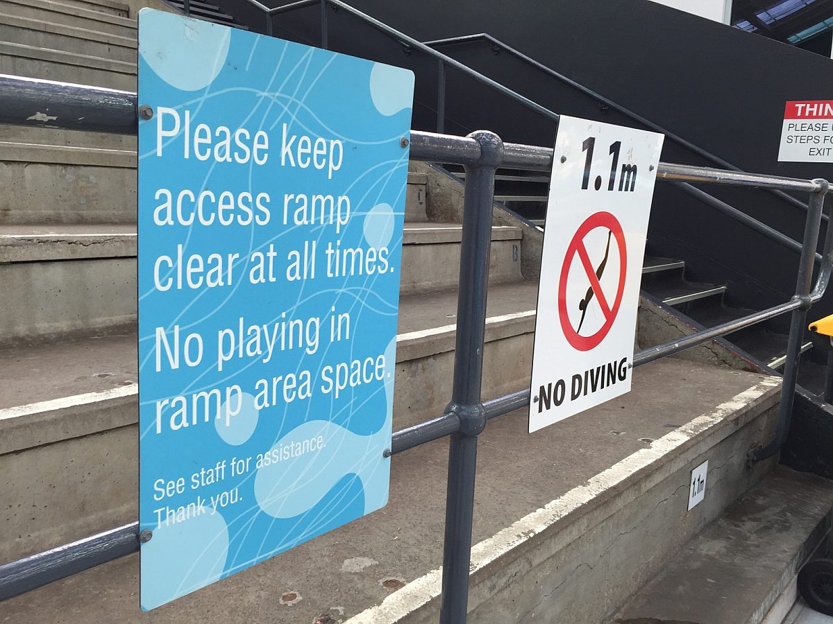 swim signage