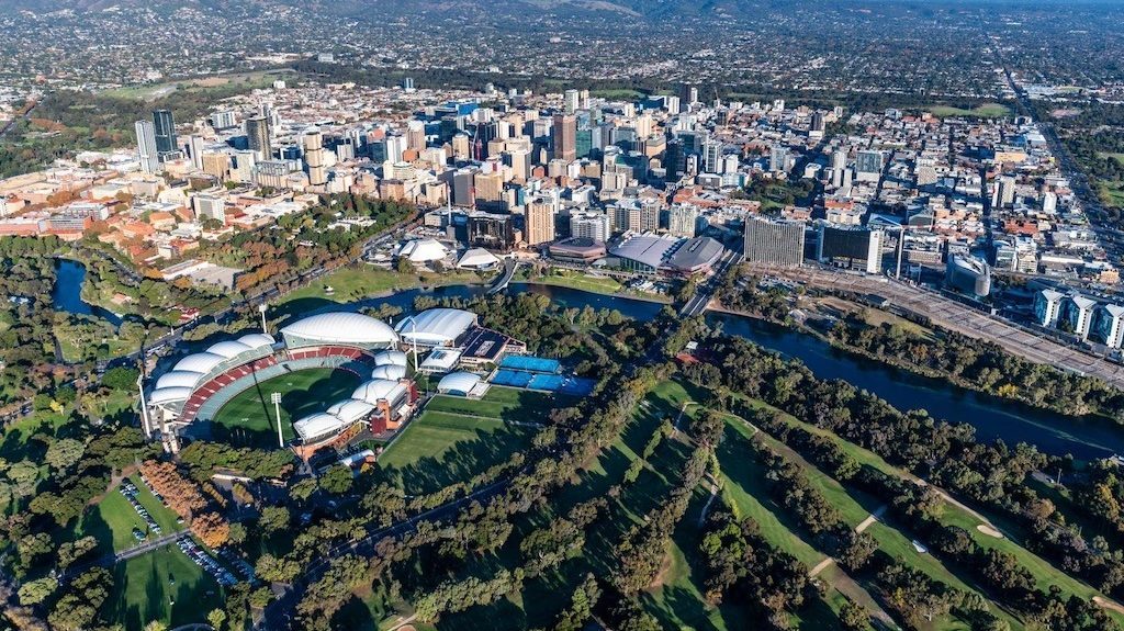 REVISESD Aerial City scape of Adelaide