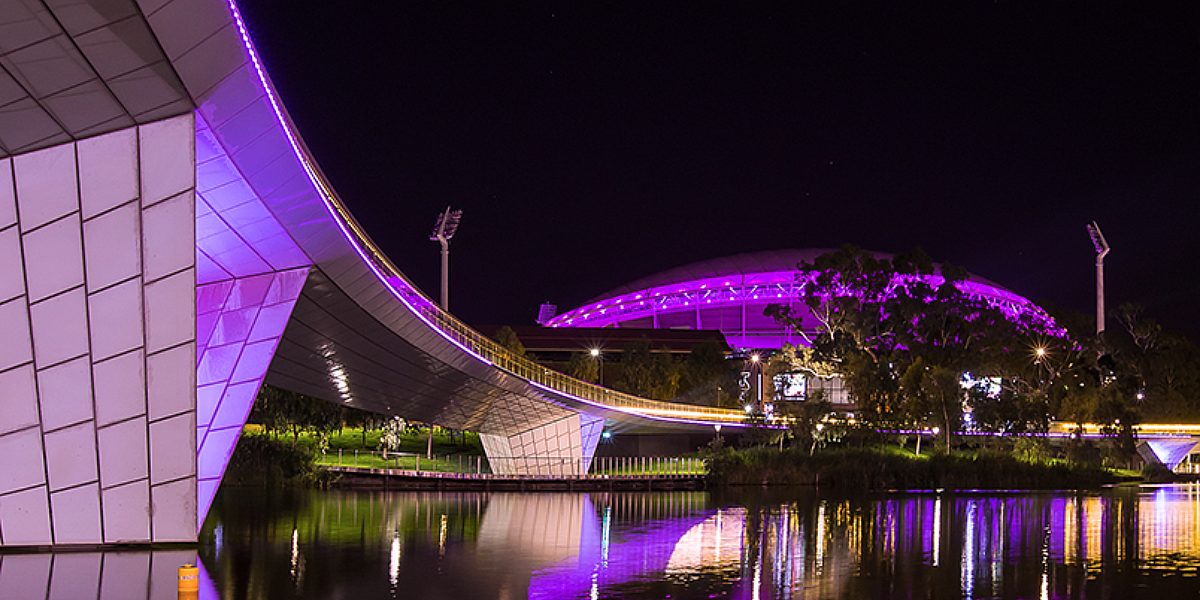 Riverbank footbridge