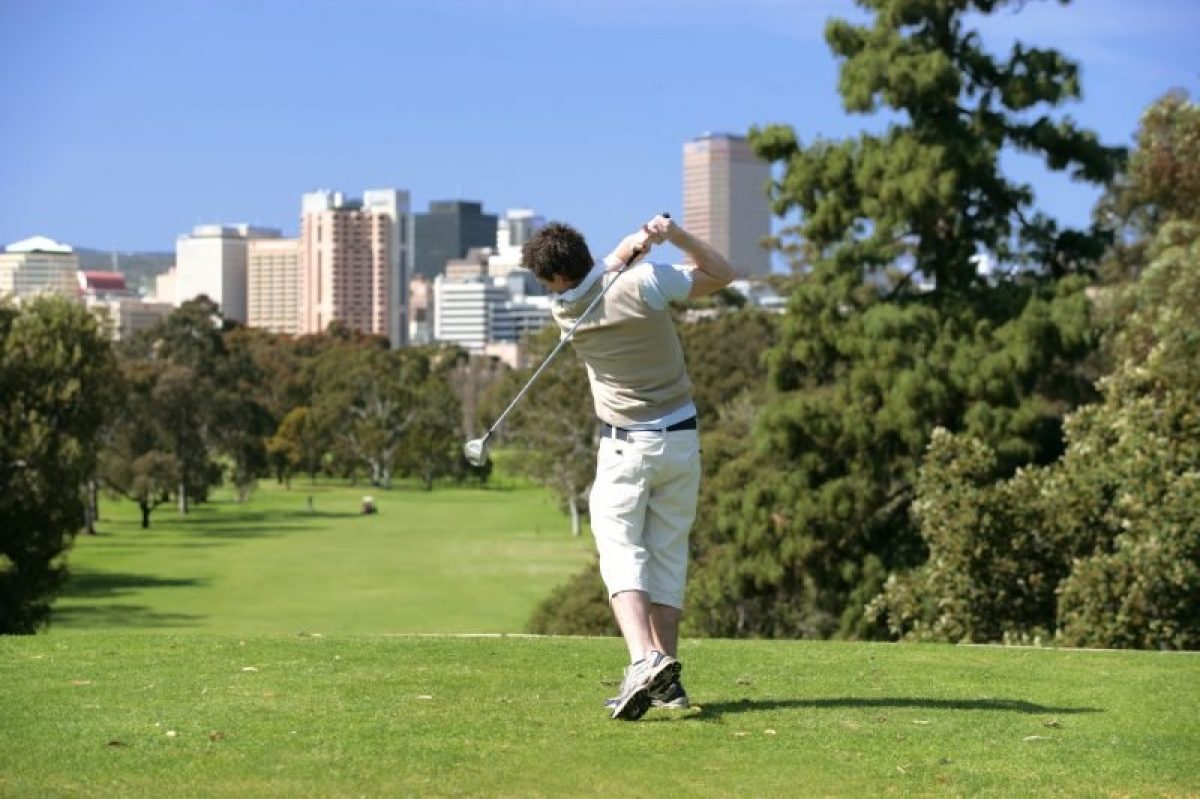 Man playing golf north adelaide golf course