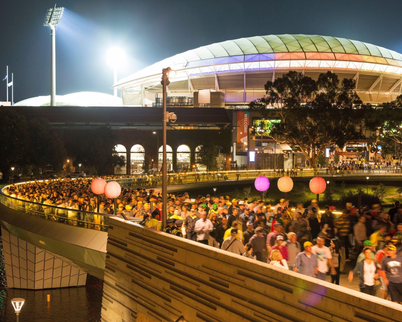 Adelaide oval night time foot bridge cred satc 127376 69