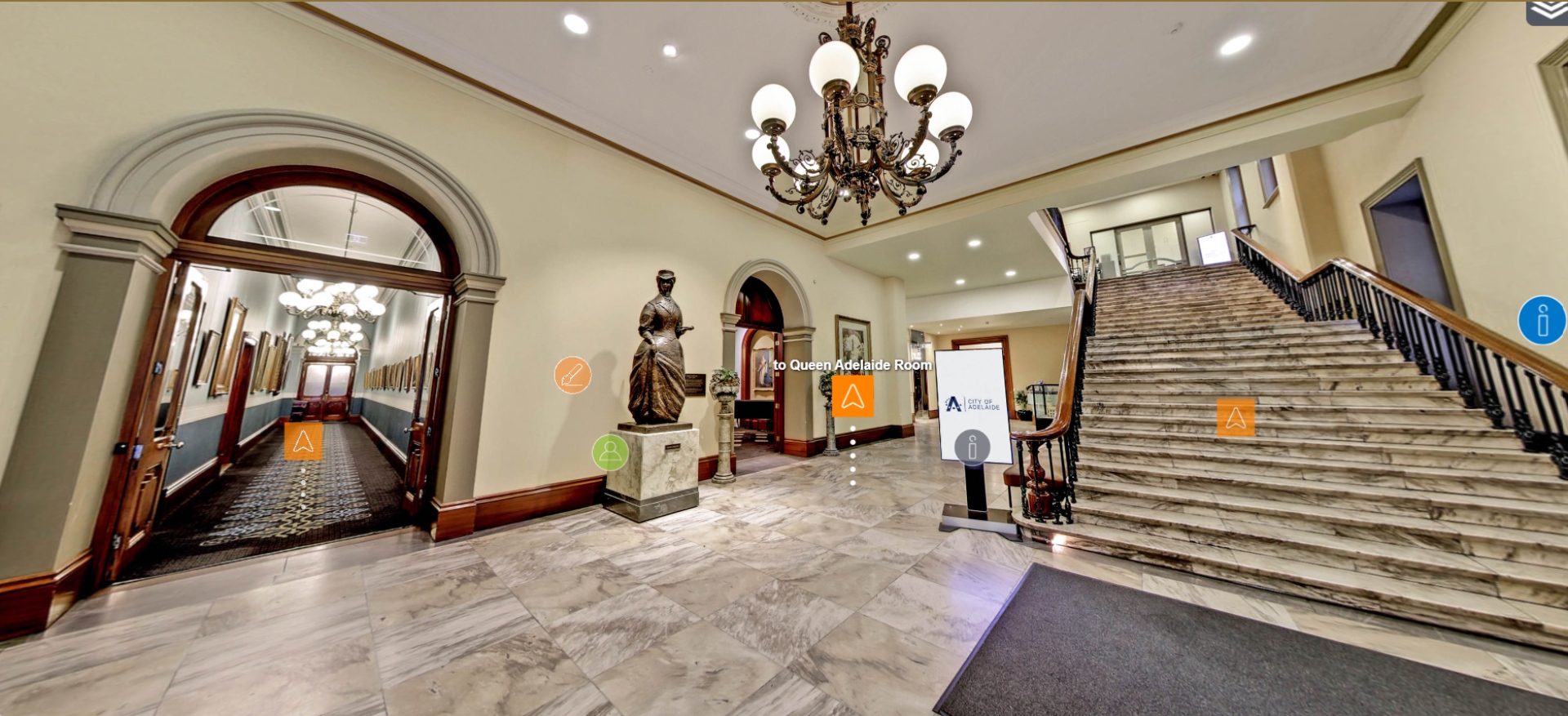 360-degree Adelaide Town Hall virtual tour interior