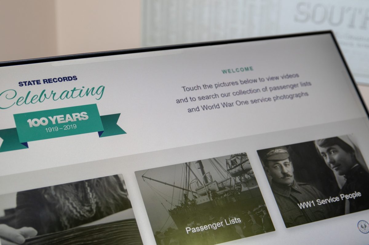 State records sa centenary exhibition it screen