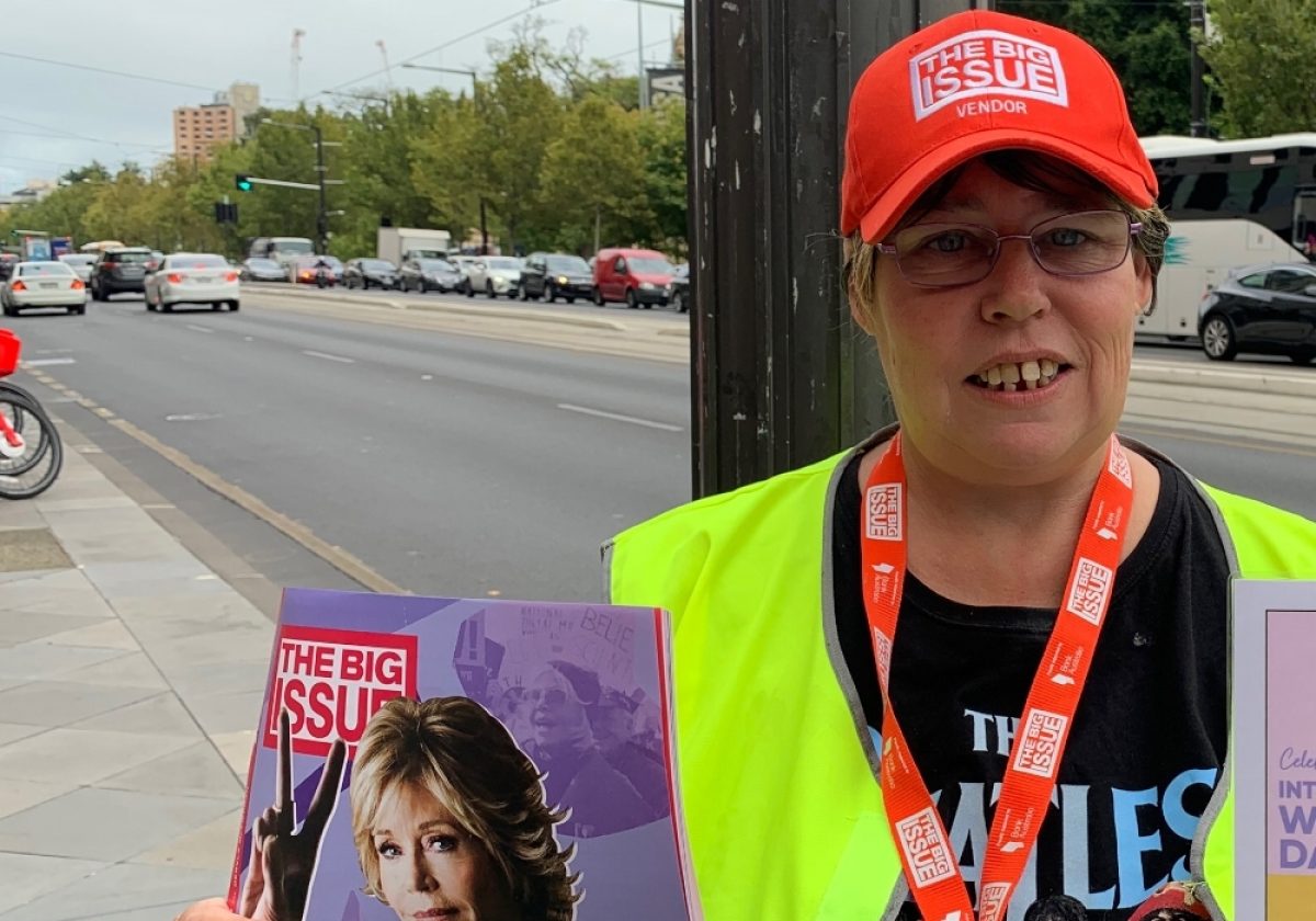 Deb the big issue vendor