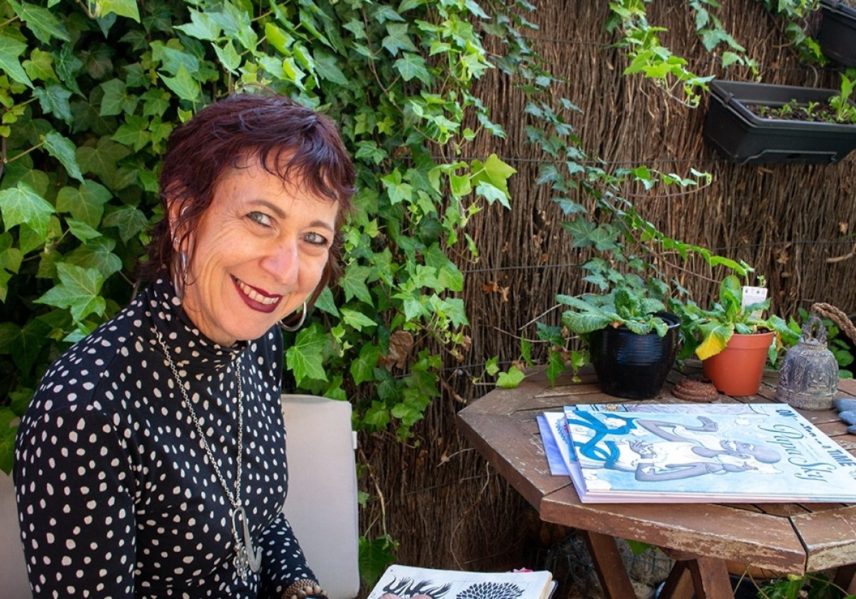 Sally heinrich in her garden