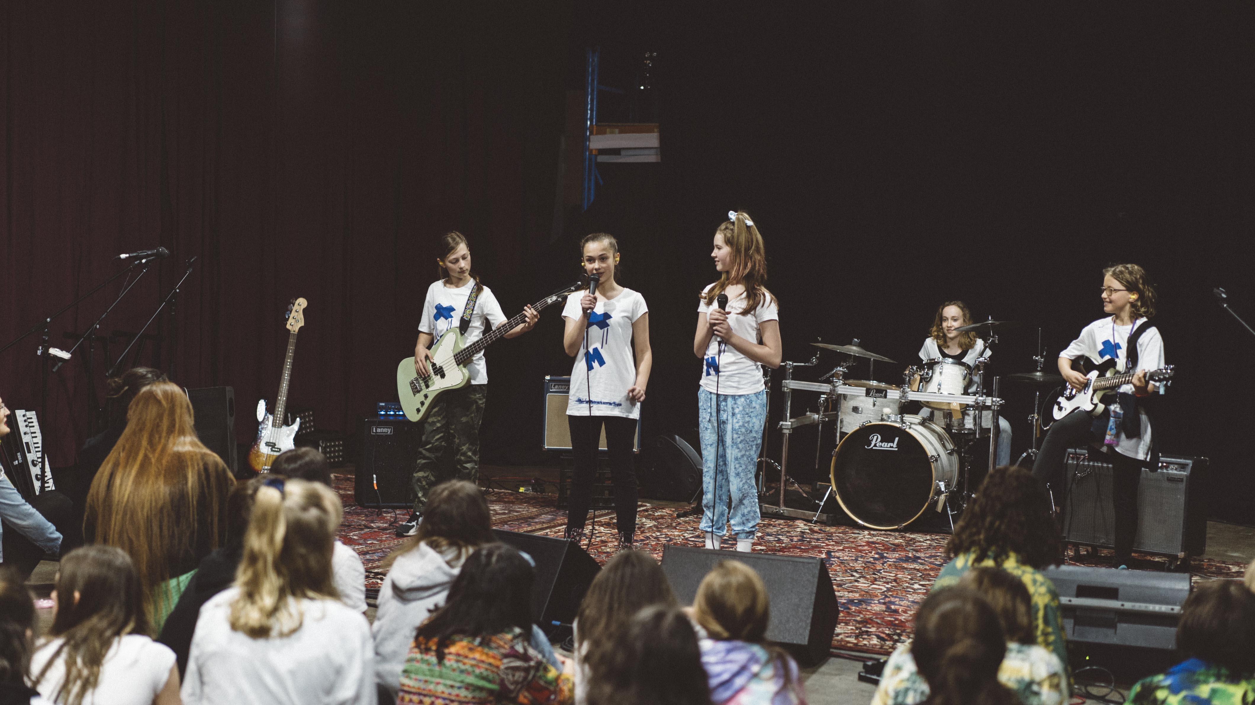 A girls rock performance