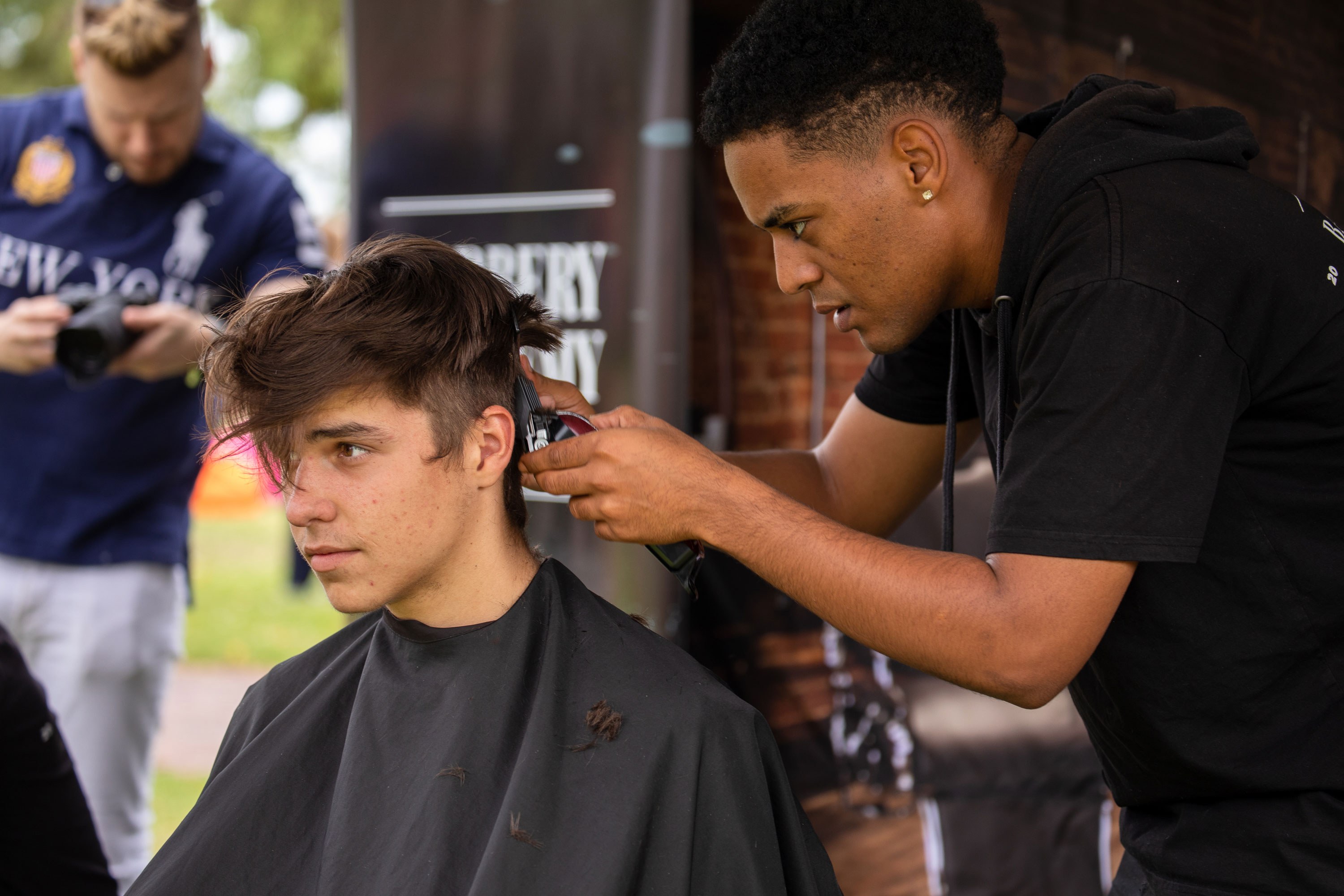 Barber academy popup at parkfest