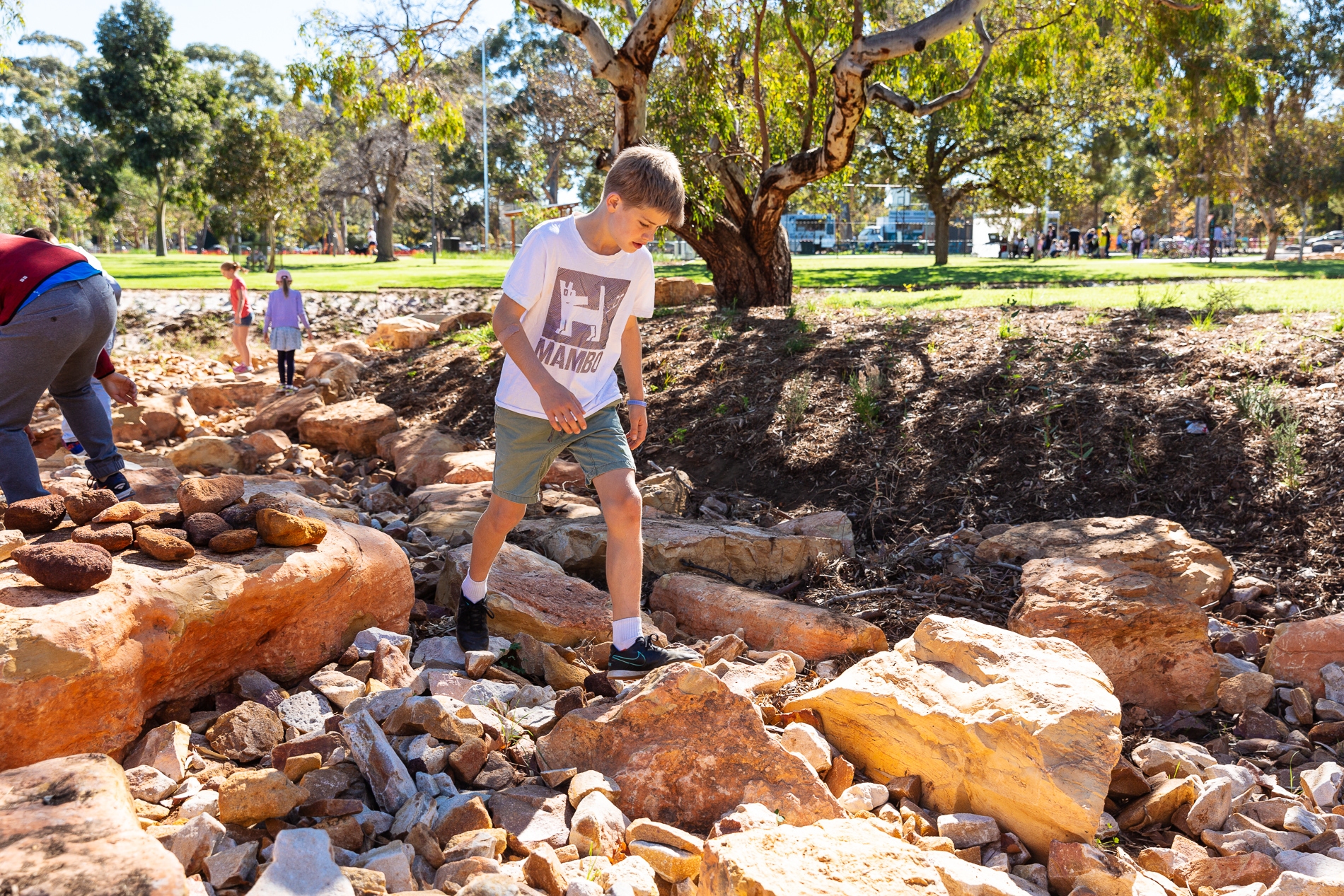 Boy playing pityarilla creek