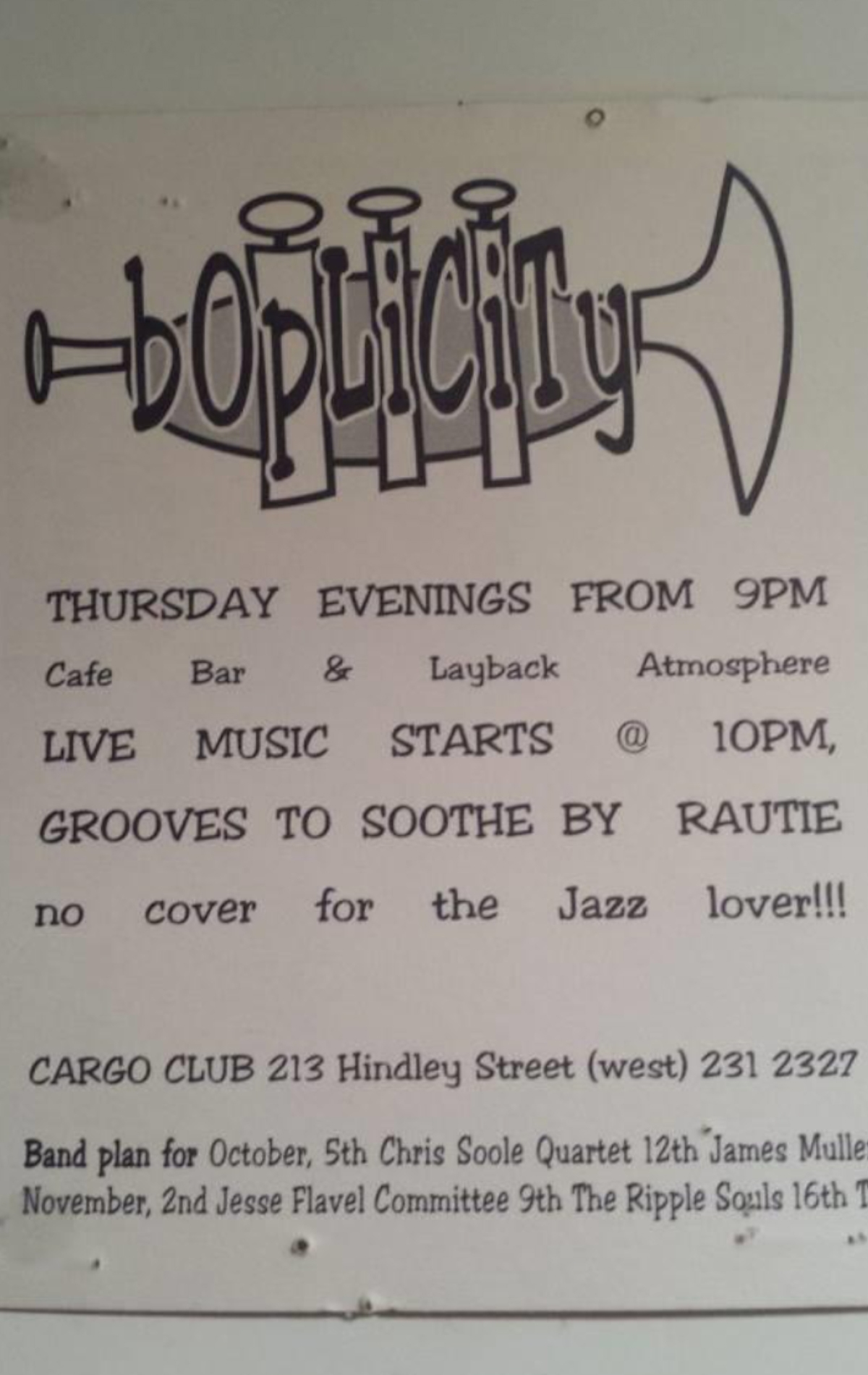 Cargo club jazz poster