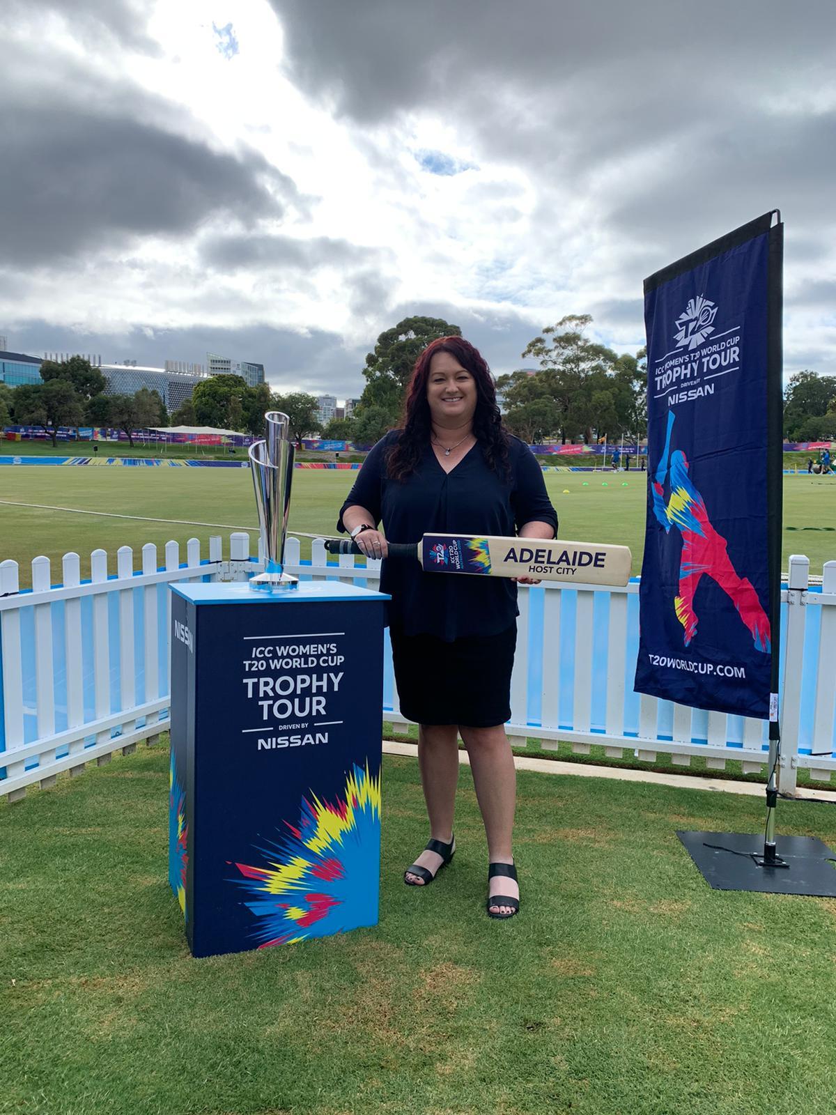 Karenrolton with icc t20 trophy