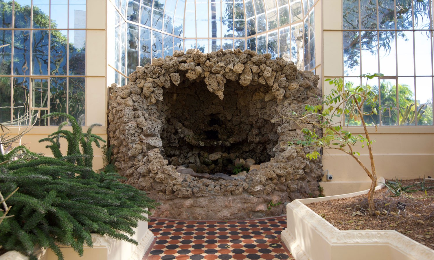 Palm house grotto