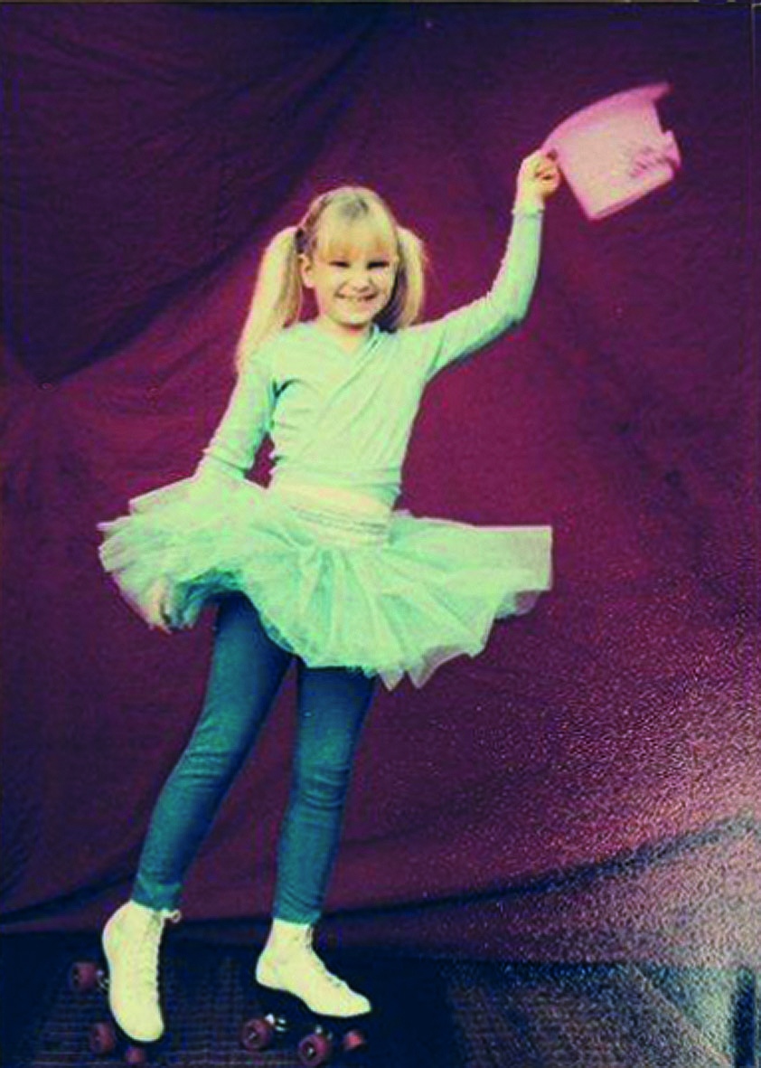 Sia furler on roller skates ready to perform as a child in adelaide photo courtesy of loene furler