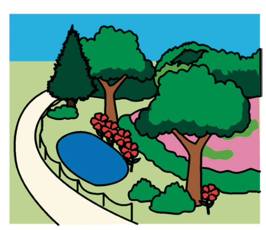 large park with many trees