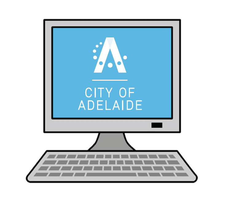 city of adelaide website on a computer