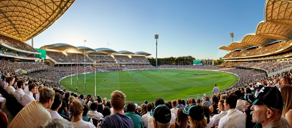 A footy game at Adelaide Oval