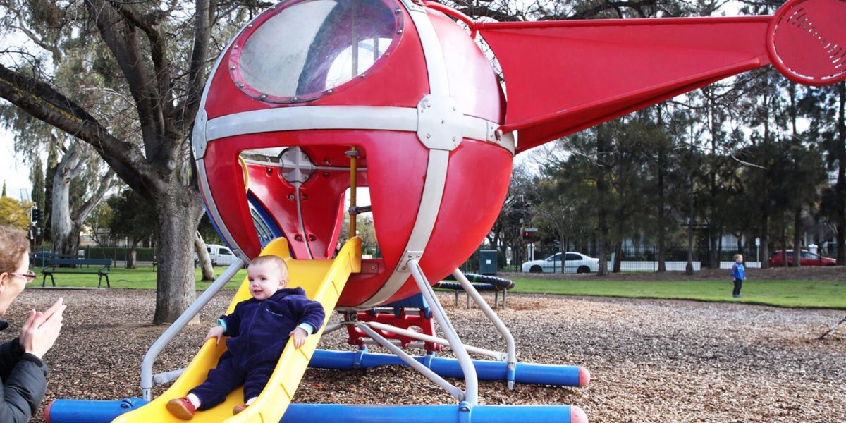 Child playing at Helicopter Playground