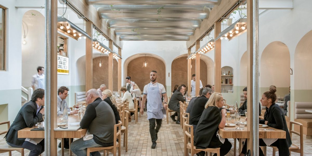 The interior of Oggi Osteria restaurant