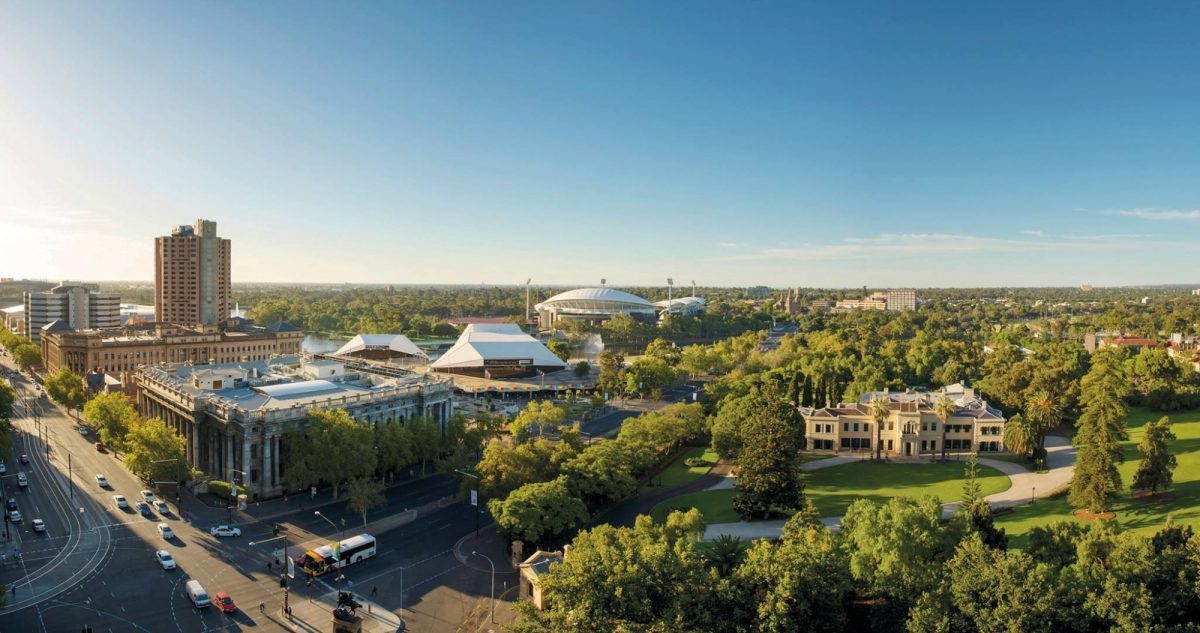 Adelaide city aerial parliament house