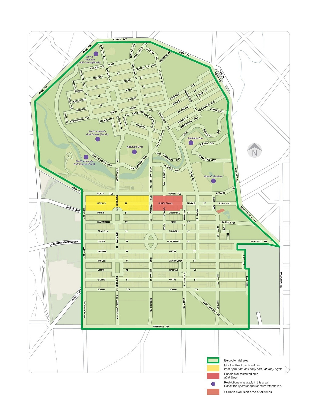 Adelaide scooter map