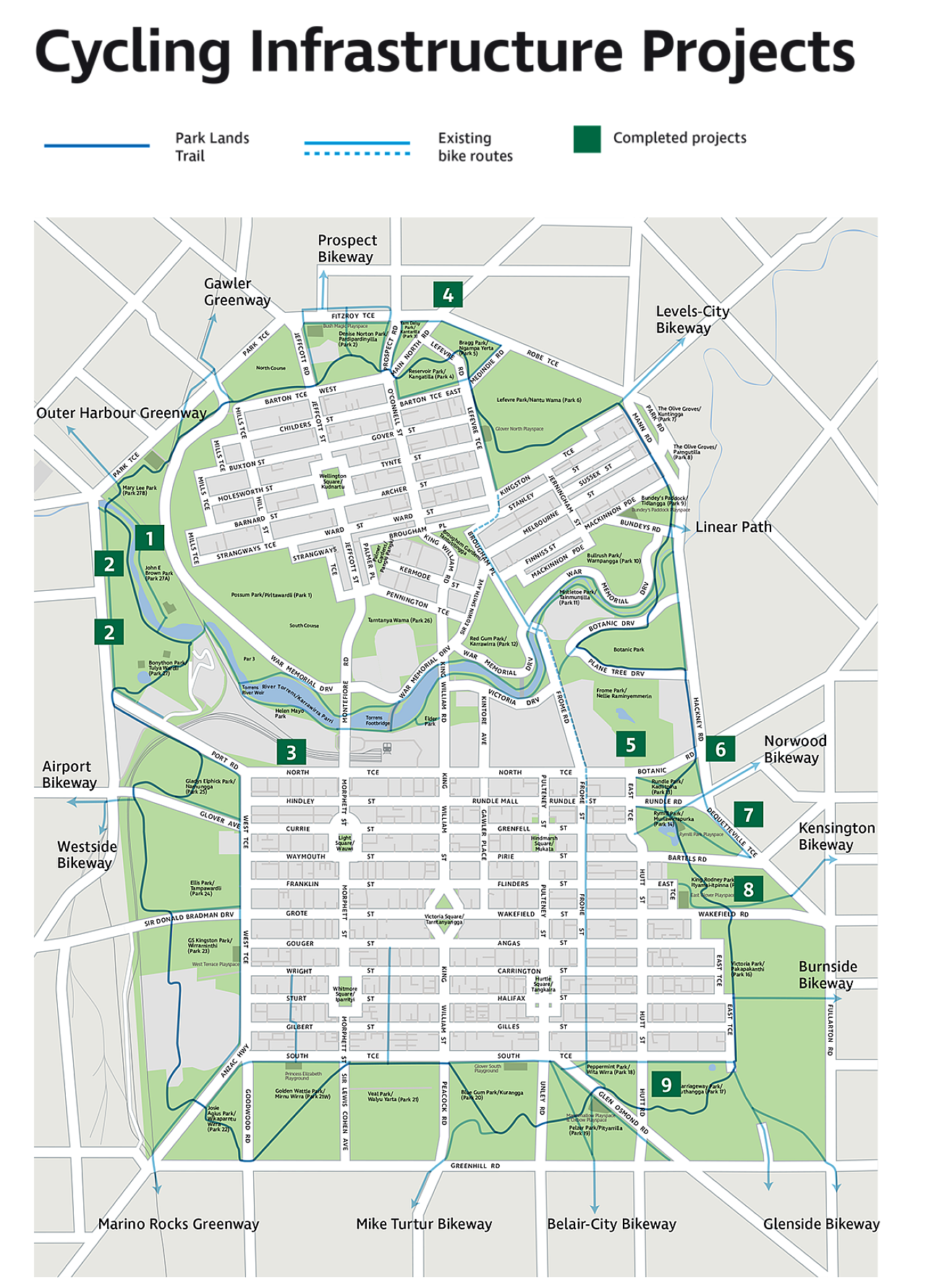 map cycling infrastructure projects