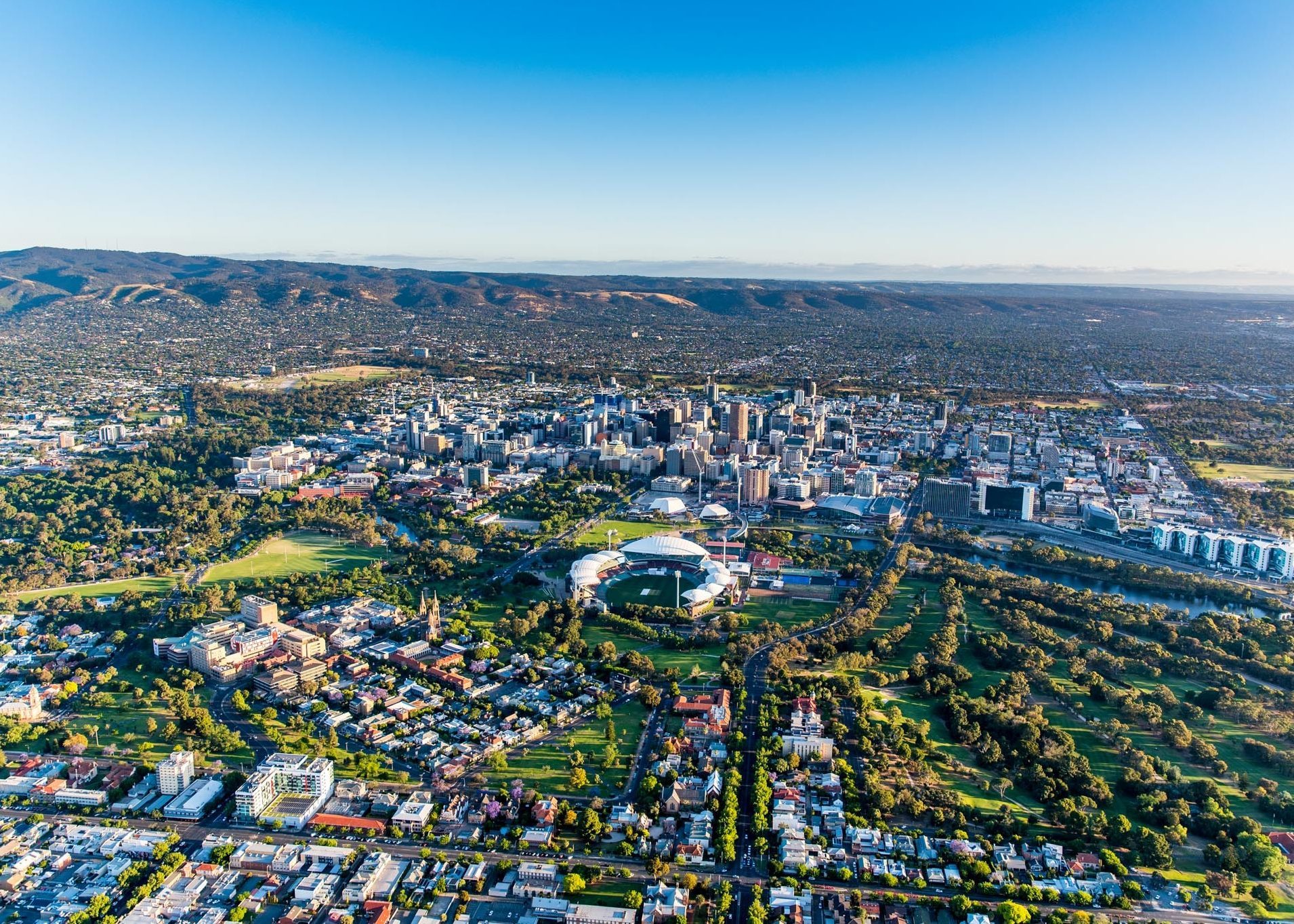 Aerial view oval adelaide