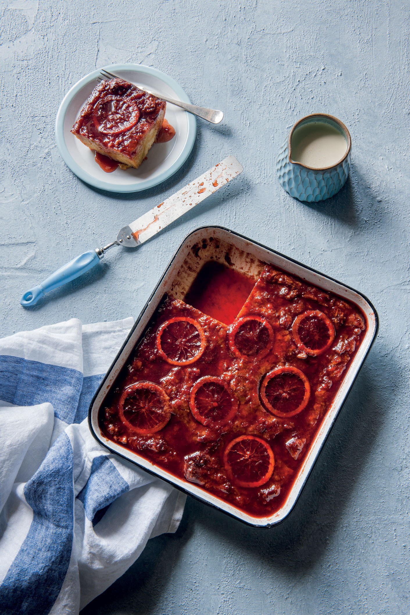 Blood orange yoghurt and filo pie