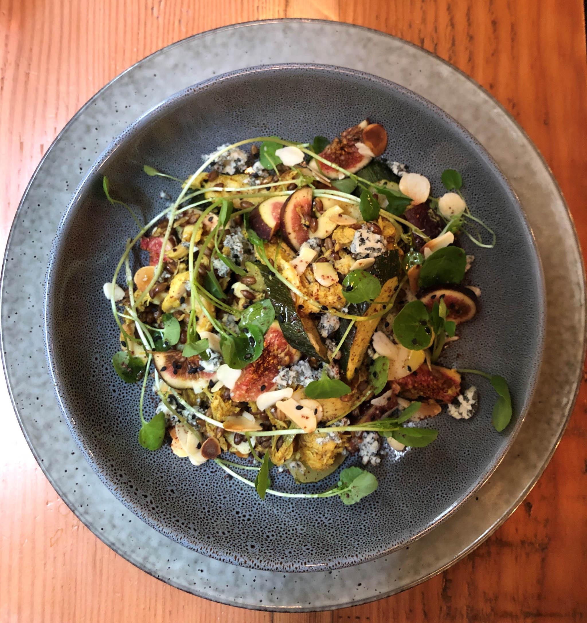 Spiced confit chicken black pearl barley