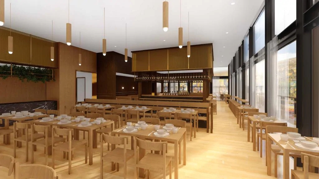 Koomo restaurant bar artists impression dining